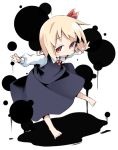  barefoot blonde_hair chibi child hair_ribbon ham_(points) ink outstretched_arms red_eyes ribbon rumia short_hair solo spread_arms the_embodiment_of_scarlet_devil touhou youkai 