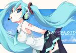  aqua_eyes aqua_hair hatsune_miku headphones headset long_hair necktie skirt solo thigh-highs thighhighs twintails very_long_hair vocaloid yamano_sachi zettai_ryouiki 