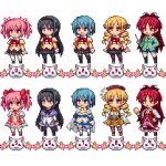  kaname_madoka kyubey lowres mahou_shoujo_madoka_magica miki_sayaka niino pixel_art sakura_kyouko tomoe_mami 