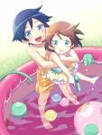  aqua_eyes ball barefoot beachball black_hair blue_eyes blush brother_and_sister brown_hair child children feet hair_ornament hairclip hose hug jumping_dogeza kousaka_kirino kousaka_kyousuke lifting octopus open_mouth ore_no_imouto_ga_konna_ni_kawaii_wake_ga_nai pool short_hair siblings skirt smile splash splashing swimsuit toes wading wading_pool water water_gun young 