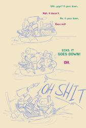  3boys boat ecks_(mario) highres holding holding_oar it_do_go_down_(meme) male_focus mario_&amp;_luigi:_brothership mario_&amp;_luigi_rpg meme mildmarshmellow multiple_boys oar open_mouth profanity shun_(mario) sketch super_mario_bros. sweat ten_(mario) watercraft 