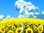  blonde_hair blue_eyes cloud clouds danbo_(symbols) flower food ice_cream kingdom_hearts male roxas solo sunflower symbols 