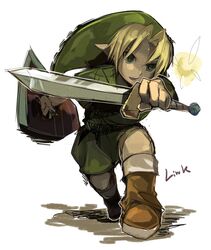  fairy hat link majora&#039;s_mask majora's_mask male nintendo pointy_ears seiju_natsumegu sword tatl the_legend_of_zelda weapon 