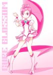  boots bow character_name choker cure_blossom hanasaki_tsubomi heart heartcatch_precure! long_hair magical_girl pink_eyes pink_hair ponytail precure skirt smile solo very_long_hair 