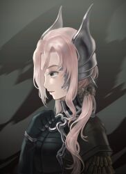  1girl black_gloves black_jacket commentary_request gloves grey_background grey_eyes grey_hair hair_ornament hand_on_own_chest highres jacket korean_commentary long_hair low_ponytail parted_lips petrification ponytail profile reverse:1999 sentinel_(reverse:1999) solo upper_body winba 