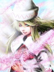  blonde_hair cielo_(zaki) cielozaki green_eyes hat light_smile lily_white long_hair realistic signature solo touhou 