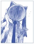  faceless kyubey kyuubee mahou_shoujo_madoka_magica momiji_mao monochrome necktie no_face no_humans phone shaded_face 