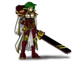  alternate_costume armor bloodycat book chainsword crossover green_hair hand_on_hip kazami_yuuka ornate parody power_armor red_eyes simple_background sister_of_battle sisters_of_battle skull touhou warhammer_40k weapon white_background wings youkai 