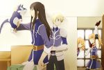  blonde_hair chastel_aiheap dog flynn_scifo hisca_aiheap hisuka_aiheap long_hair male puppy red_hair redhead repede satsu shastere_aiheap siblings sisters tales_of_(series) tales_of_vesperia tales_of_vesperia:_the_first_strike yuri_lowell 