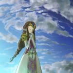  closed_eyes dress eyes_closed gloves long_hair nintendo pointy_ears princess_zelda sky the_legend_of_zelda tiara twilight_princess 