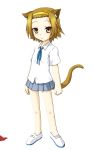  blood brown_eyes brown_hair cat_ears hayashiya_zangourou hayashiya_zankurou highres k-on! kemonomimi_mode no_socks school_uniform shoes short_hair tail tainaka_ritsu uwabaki 