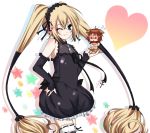  bad_id blonde_hair blue_eyes blush brown_hair collar dog_ears dog_tail ekaterina_kurae garters gothic_lolita hairband heart katsuragi_hana lolita_fashion long_hair minigirl seikon_no_qwaser shii_(pixiv) tail thigh-highs thighhighs twintails very_long_hair wink zettai_ryouiki 