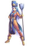  bodysuit boots breasts cross dragon_quest dragon_quest_iii gloves hand_on_hip hat light_smile long_hair mitre priest_(dq3) solo staff standing tabard uchiu_kazuma 