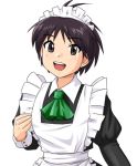  idolmaster kikuchi_makoto maid maid_headdress open_mouth smile supon 