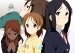  akiyama_mio black_eyes black_hair brown_eyes brown_hair hair_down hirasawa_ui k-on! long_hair nakano_azusa raglan_sleeves school_uniform short_hair sleep_wear sleepwear sokabe_megumi suzuki_jun tears ton-chan turtle twintails yamasaki_wataru 