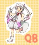  hat kyubey kyuubee mahou_shoujo_madoka_magica multicolored_hair personification red_eyes socks twintails 