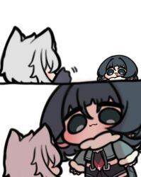 1boy 1girl animal_ears jane_doe_(zenless_zone_zero) long_hair lynx_ears mouse_ears seth_lowell zenless_zone_zero