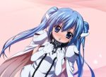  blue_hair blush cape collar gloves long_hair nymph_(sora_no_otoshimono) pauldron pauldrons sora_no_otoshimono twintails yutanpo 