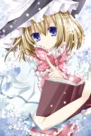  alice_margatroid ascot bad_id blonde_hair blue_eyes book bow fingers flower hat nanase_nao open_book petals smile solo touhou witch_hat 