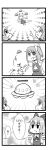  4koma cirno comic daiyousei fakkuma_kouroumue highres monochrome touhou translation_request ufo 
