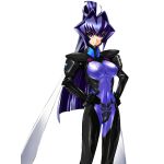  bodysuit meiya_mitsurugi muvluv muvluv_alternative ponytail purple_hair 