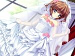  bridal_veil bride brown_hair choker circus_(studio) curtains day dress dress_lift dutch_angle elbow_gloves embarrassed female flower frilled_dress frills game_cg gloves green_eyes hair_flower hair_ornament hair_tie hakuouin_ayaka indoors official_art open_mouth pink_rose princess_party ribbon rose short_hair short_twintails sleeveless solo takano_yuki takano_yuki_(allegro_mistic) tiara twintails veil wavy_hair wedding_dress white_dress white_gloves white_ribbon white_rose window yellow_rose 