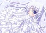  blush dress frills konitan long_hair original shimotsuki_keisuke solo twintails very_long_hair white_hair 