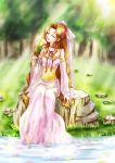  bad_feet bad_id barefoot brown_hair cat_princess choker closed_eyes eyes_closed feet final_fantasy final_fantasy_vii flower highres long_hair sitting 