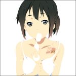  brown_hair extra glasses glasses_removed k-on! lowres miyamoto_akiyo mizuki_makoto mouth_hold solo tattoo 