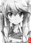  huang_lingyin infinite_stratos monochrome sketch solo traditional_media twintails 