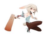  barbed_wire blood bunny_ears bunny_girl bunny_tail bunnysuit copyright_request datsuryokugen mallet panties pantyhose red_eyes solo tail ume_(datsuryokugen) underwear white_panties 