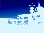  blue devil_summoner jack_frost king_frost moriririnn raiho shin_megami_tensei silhouette 