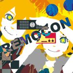  +_+ ahoge blonde_hair blue_eyes female kagamine_len kagamine_rin male multicolored_eyes nes remote_control rimocon_(vocaloid) short_hair smile tongue vocaloid yellow_eyes 