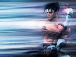  black_hair gloves jin_kazama judo kazama_jin male muscles namco pants short_hair solo tattoo tekken tekken_3 tekken_4 tekken_5 tekken_tag_tournament wallpaper 