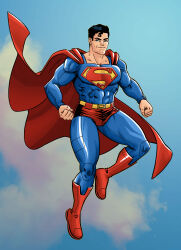  absurdres blue_suit cape clark_kent dc_comics highres non-web_source red_cape red_shoes shoes suit superman superman_(series) superman_logo 