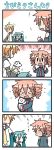  4koma blush chibi chibi_miku comic dog drill_hair hamo_(dog) hatsune_miku kagamine_len kasane_teto minami_(colorful_palette) silent_comic sneeze sneezing twintails utau vocaloid |_| 