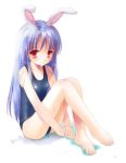   animal_ears rabbit_ears feet reisen_udongein_inaba swimsuit touhou yurikuta_tsukumi  