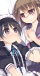  black_hair brown_hair glasses hairband holding_hands kashiwamochi_yomogi maid glasses school_uniform seifuku serafuku 