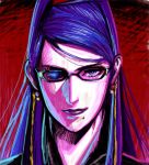  bayonetta_(character) glasses kuren purple_eyes purple_hair violet_eyes 