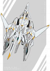  aircraft airplane artist_name border canards commentary dated english_text fighter_jet grey_background hibiki04014 highres military_vehicle no_humans original science_fiction simple_background two-tone_background untranslatable_commentary vehicle_focus white_border 