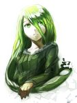  collarbone green green_eyes green_hair kawazu long_hair original solo 