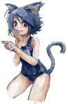  bad_id cat_ears one-piece_swimsuit original school_swimsuit swimsuit tail taishi_(artist) 
