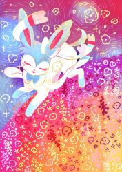  alternate_color closed_eyes closed_mouth fangs highres no_humans open_mouth otonoha_aika pokemon pokemon_(creature) pokemon_focus shiny_pokemon smile sparkle sylveon 