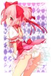  bow frills gloves hair_bow highres kaname_madoka magical_girl mahou_shoujo_madoka_magica p-nut panties pink_eyes pink_hair short_hair short_twintails skirt tears twintails underwear white_panties 