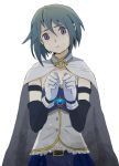  armband bad_id blue_eyes blue_hair cape gloves magical_girl mahou_shoujo_madoka_magica miki_sayaka mitsumuro_(endless30) short_hair skirt soul_gem tears 