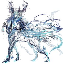  1boy absurdres alkaid_mcgrath alkaid_mcgrath_(eden) antlers blonde_hair blue_cape cape chinese_commentary closed_mouth commentary_request deer_antlers deer_boy expressionless full_body green_eyes grey_veil hair_over_one_eye highres holding holding_lantern horns lantern looking_at_viewer lovebrush_chronicles male_focus medium_hair monster_boy monsterification partially_colored shirt simple_background skeletal_tail sketch solo standing tail taur veil white_background white_shirt xiyouyaohaohaoxuexina 