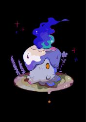  blue_fire candle commentary_request fire flower highres litwick mendako_(tyatyaumai29) no_humans pokemon pokemon_(creature) pokemon_focus purple_fire solid_oval_eyes yellow_eyes 