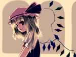  blonde_hair flandre_scarlet hat hat_ribbon red_eyes ribbon side_ponytail solo suisai the_embodiment_of_scarlet_devil touhou wings 