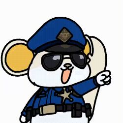 animated_gif no_humans police_uniform seseren sunglasses