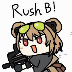 1girl animated_gif girls_frontline medium_hair p90 p90_(girls_frontline) seseren